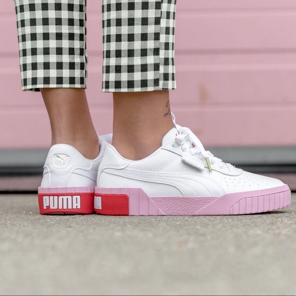 Puma Shoes - PUMA Cali White And Pink Sneakers